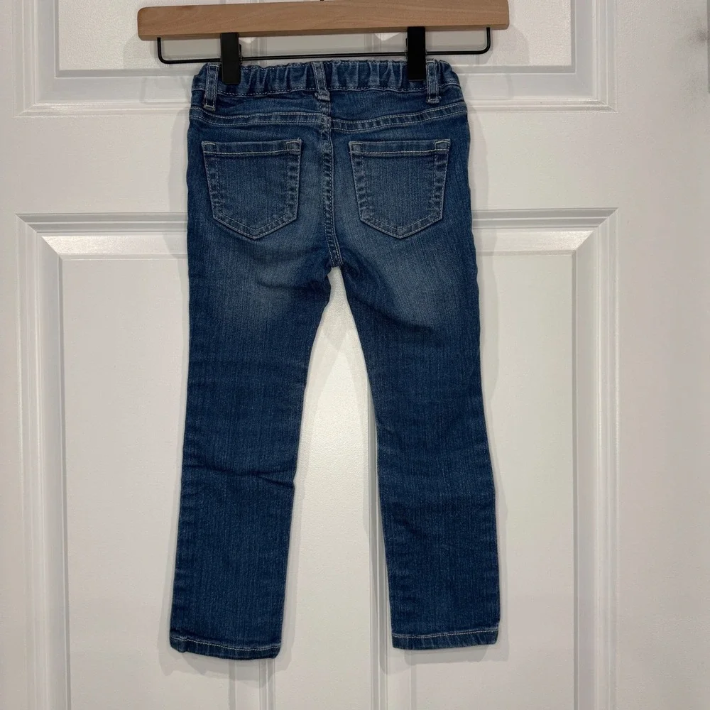 The Childrens Place‎ Girls Medium Wash Skinny Jeans Size 4T Elastic Waist Denim